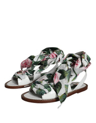 Dolce & Gabbana Multicolor Floral Print Ankle Wrap Sandals Shoes -   -  Dolce & Gabbana.