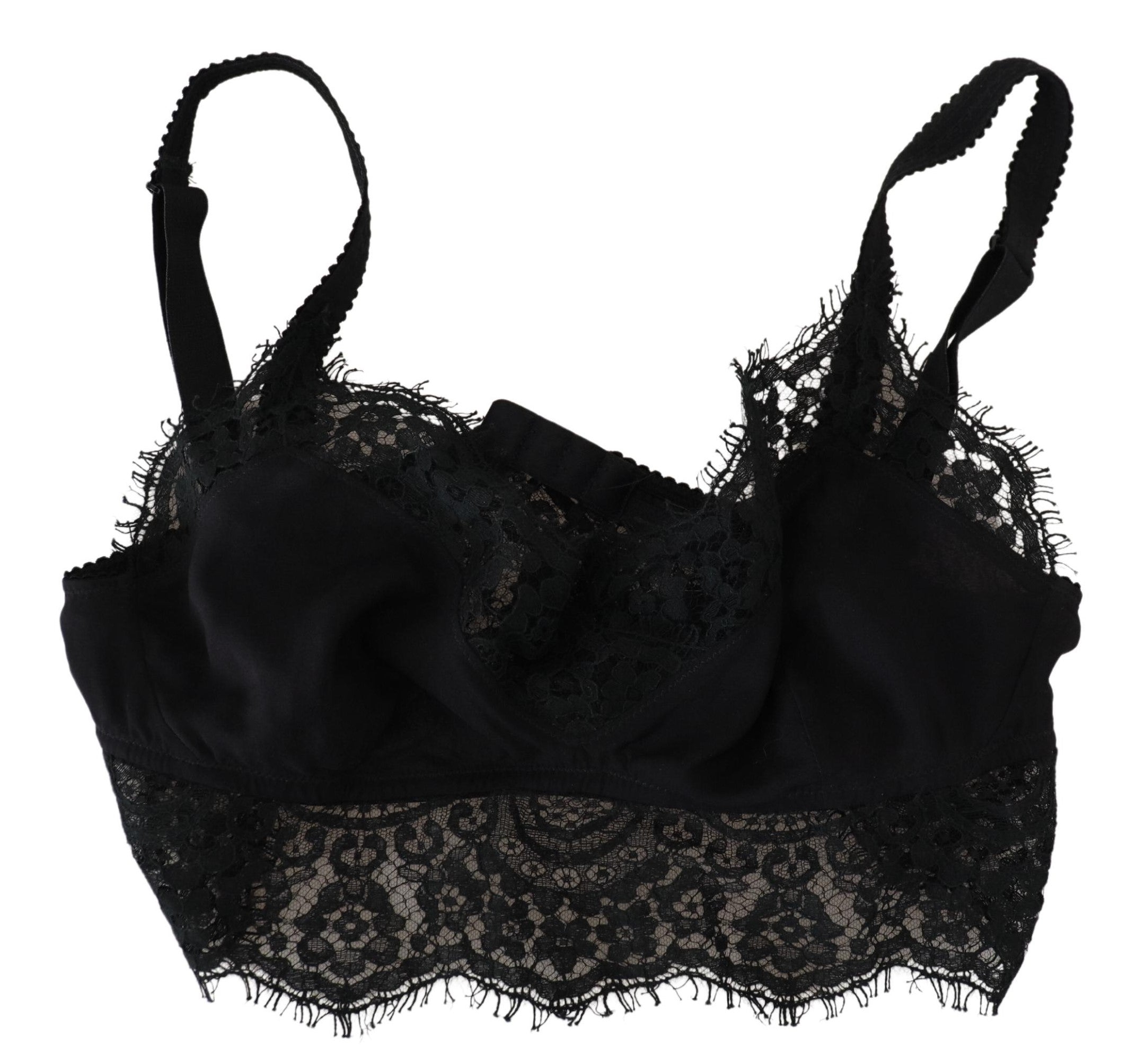 Dolce & Gabbana Black Floral Lace Stretch Bralette Underwear -   -  Dolce & Gabbana. Dolce & Gabbana Black Floral Lace Stretch Bralette Underwear -   -  Dolce & Gabbana.
