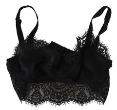 Dolce & Gabbana Black Floral Lace Stretch Bralette Underwear -   -  Dolce & Gabbana.