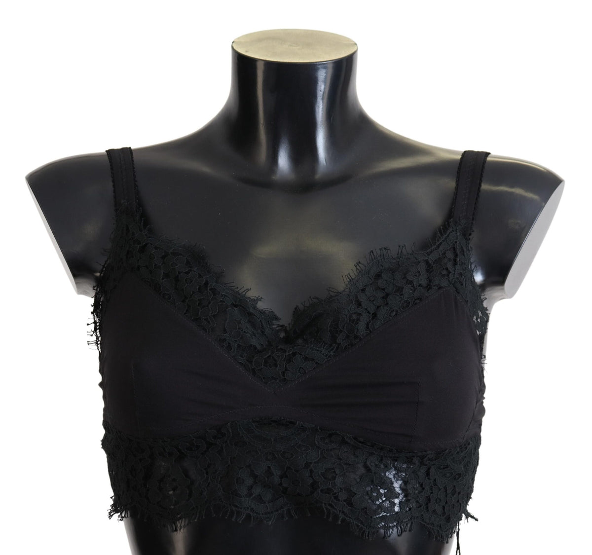 Dolce & Gabbana Black Floral Lace Stretch Bralette Underwear -   -  Dolce & Gabbana.