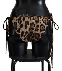 Dolce & Gabbana Brown Leopard Print Swimsuit Swimwear Bikini Bottom -   -  Dolce & Gabbana.