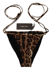 Dolce & Gabbana Brown Leopard Print Swimsuit Swimwear Bikini Bottom -   -  Dolce & Gabbana.