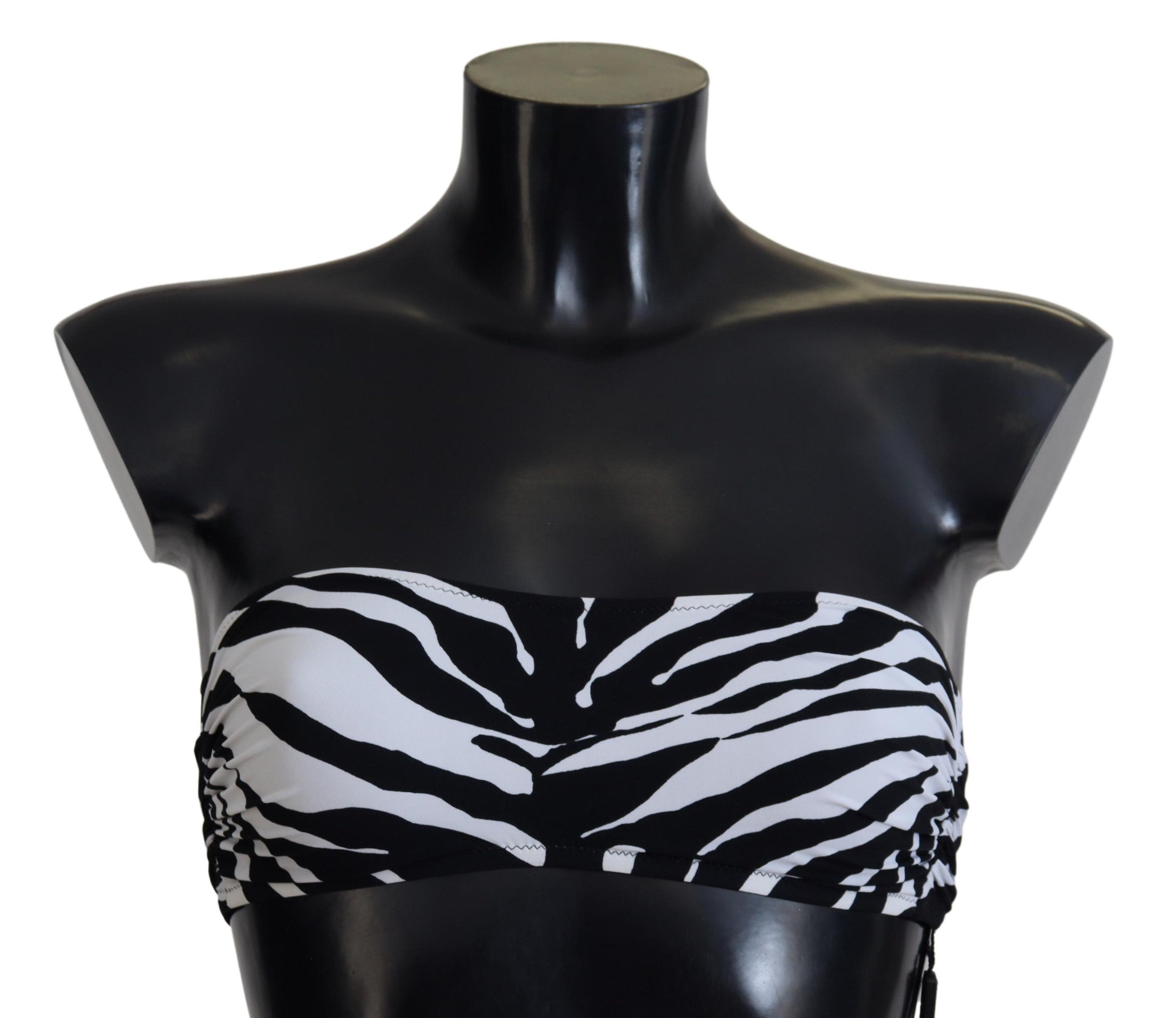 Dolce & Gabbana Black White Zebra Bandeau Swimwear Bikini Top -   -  Dolce & Gabbana. Dolce & Gabbana Black White Zebra Bandeau Swimwear Bikini Top -   -  Dolce & Gabbana.