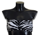 Dolce & Gabbana Black White Zebra Bandeau Swimwear Bikini Top -   -  Dolce & Gabbana.