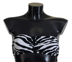 Dolce & Gabbana Black White Zebra Bandeau Swimwear Bikini Top -   -  Dolce & Gabbana.