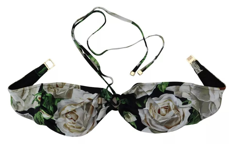 Dolce & Gabbana Black Floral Halter Beachwear Swimwear Bikini Top -   -  Dolce & Gabbana. Dolce & Gabbana Black Floral Halter Beachwear Swimwear Bikini Top -   -  Dolce & Gabbana.