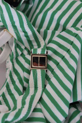 Dolce & Gabbana White Green Stripes One Piece Beachwear Swimwear -   -  Dolce & Gabbana.