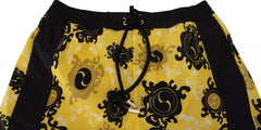 DsquaredΒ² Yellow Black Printed Nylon Beachwear Shorts Swimwear -   -  DsquaredΒ².