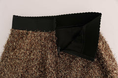 Dolce & Gabbana Gold Black Short Mini Skirt -   -  Dolce & Gabbana.
