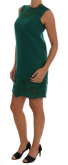 Dolce & Gabbana Green Floral Cutout Silk Wool Dress -   -  Dolce & Gabbana.