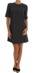 Dolce & Gabbana Gray Polka Dotted Wool Stretch Dress -   -  Dolce & Gabbana.