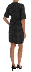 Dolce & Gabbana Gray Polka Dotted Wool Stretch Dress -   -  Dolce & Gabbana.