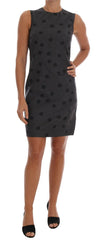 Dolce & Gabbana Gray Polka Dotted Sheath Wool Dress -   -  Dolce & Gabbana.