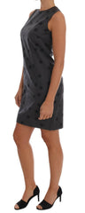Dolce & Gabbana Gray Polka Dotted Sheath Wool Dress -   -  Dolce & Gabbana.