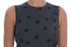 Dolce & Gabbana Gray Polka Dotted Sheath Wool Dress -   -  Dolce & Gabbana.