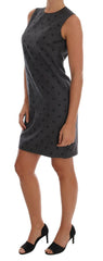 Dolce & Gabbana Gray Polka Dotted Sheath Wool Dress -   -  Dolce & Gabbana.