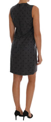 Dolce & Gabbana Gray Polka Dotted Sheath Wool Dress -   -  Dolce & Gabbana.