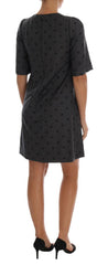 Dolce & Gabbana Gray Polka Dotted Sheath Wool Dress -   -  Dolce & Gabbana.