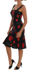 Dolce & Gabbana Black Red Polka Sequined Shift Dress -   -  Dolce & Gabbana.