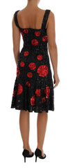 Dolce & Gabbana Black Red Polka Sequined Shift Dress -   -  Dolce & Gabbana.