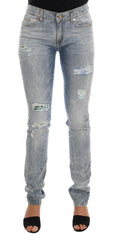 Versace Jeans Blue Wash Torn Stretch Slim Fit Jeans -   -  Versace Jeans.
