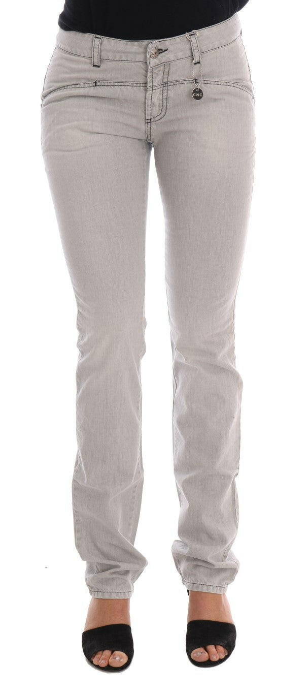 Costume National Gray Wash Cotton Slim Jeans -   -  Costume National.