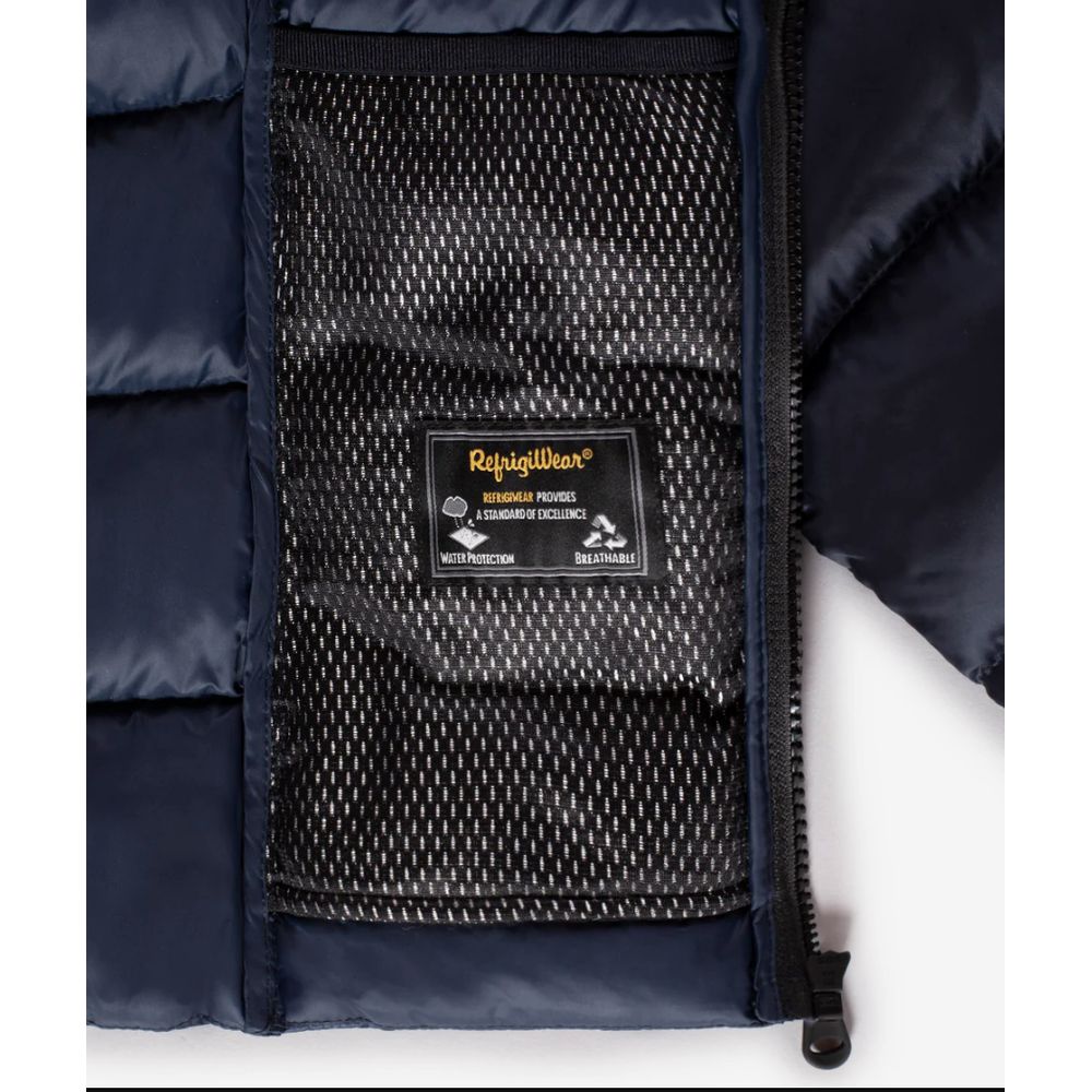 Refrigiwear Blue Nylon Women Jacket with Feather Padding and Fur Hood -   -  Refrigiwear. Refrigiwear Blue Nylon Women Jacket with Feather Padding and Fur Hood -   -  Refrigiwear.