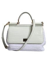 Dolce & Gabbana White Rafia Leather SICILY Crossbody Bag -  Luxury Cross Body Bag for Women -  Dolce & Gabbana.