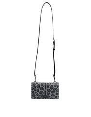 Dolce & Gabbana Black Gray Leopard Leather Bifold Card Slot Crossbody Bag -  Luxury Cross Body Bag for Women -  Dolce & Gabbana.