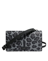 Dolce & Gabbana Black Gray Leopard Leather Bifold Card Slot Crossbody Bag -  Luxury Cross Body Bag for Women -  Dolce & Gabbana.
