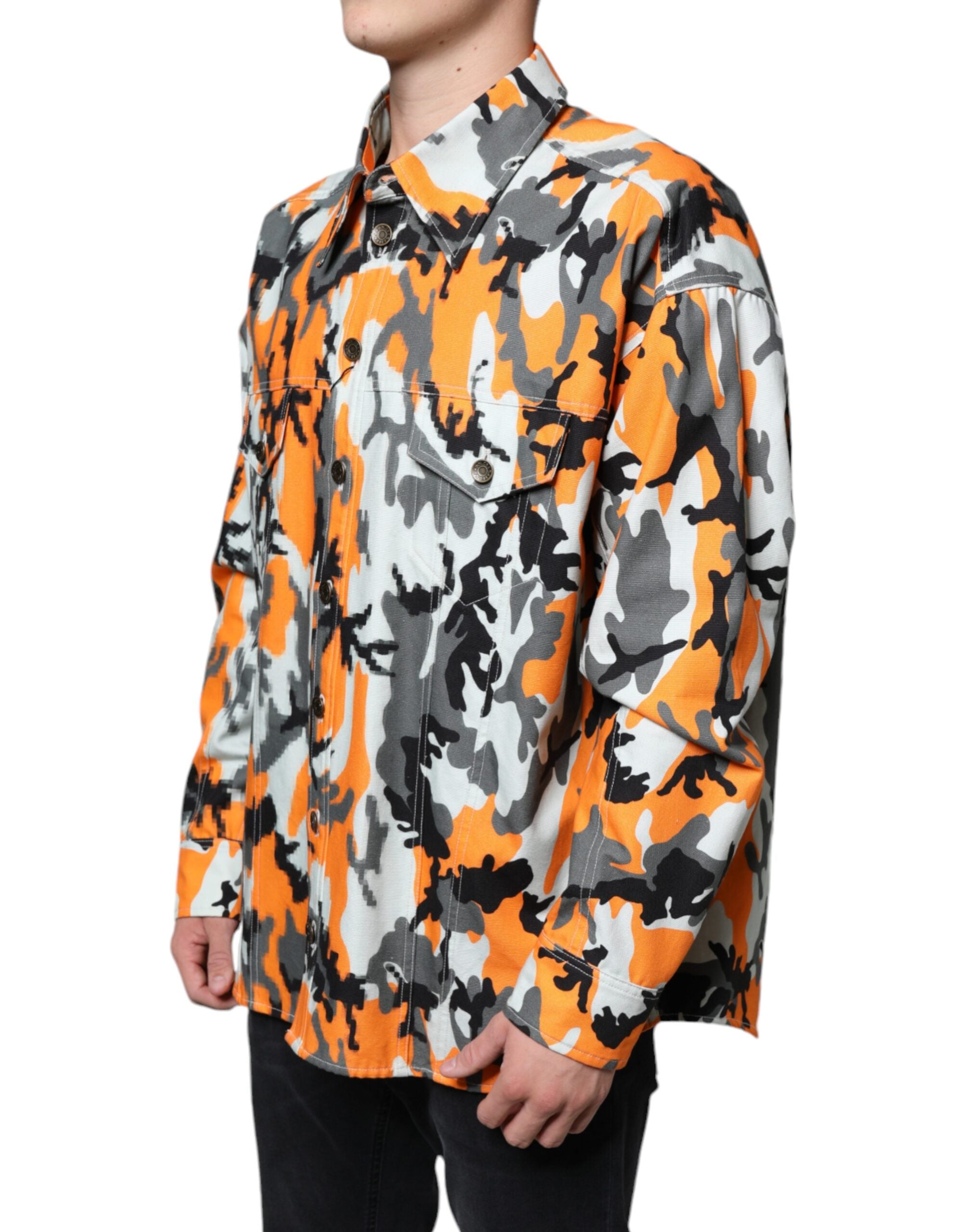 Dolce & Gabbana Multicolor Camouflage Cotton Denim Collared Jacket -   -  Dolce & Gabbana. Dolce & Gabbana Multicolor Camouflage Cotton Denim Collared Jacket -   -  Dolce & Gabbana.