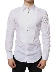 Dolce & Gabbana White Bib Cotton Poplin Formal Dress Shirt -   -  Dolce & Gabbana.