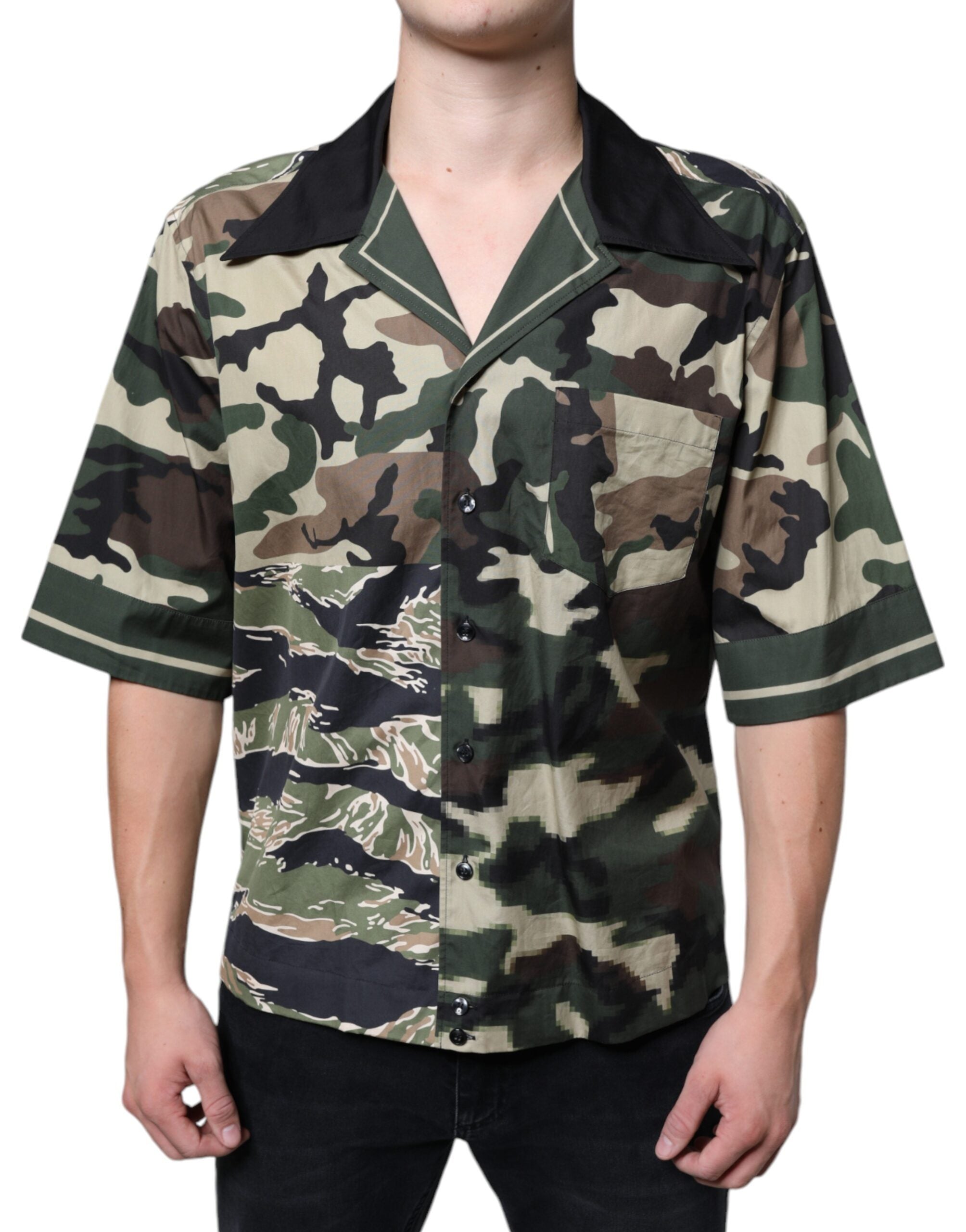 Dolce & Gabbana Multicolor Camouflage Button Down Men Casual Shirt -   -  Dolce & Gabbana. Dolce & Gabbana Multicolor Camouflage Button Down Men Casual Shirt -   -  Dolce & Gabbana.