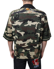Dolce & Gabbana Multicolor Camouflage Button Down Men Casual Shirt -   -  Dolce & Gabbana.