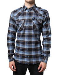 Dolce & Gabbana Multicolor Checkered Paradiso Patch Slim Fit Shirt -   -  Dolce & Gabbana.