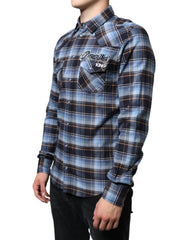Dolce & Gabbana Multicolor Checkered Paradiso Patch Slim Fit Shirt -   -  Dolce & Gabbana.