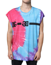 Dolce & Gabbana Multicolor Tie Dye Cotton Sleeveless T-shirt -   -  Dolce & Gabbana.