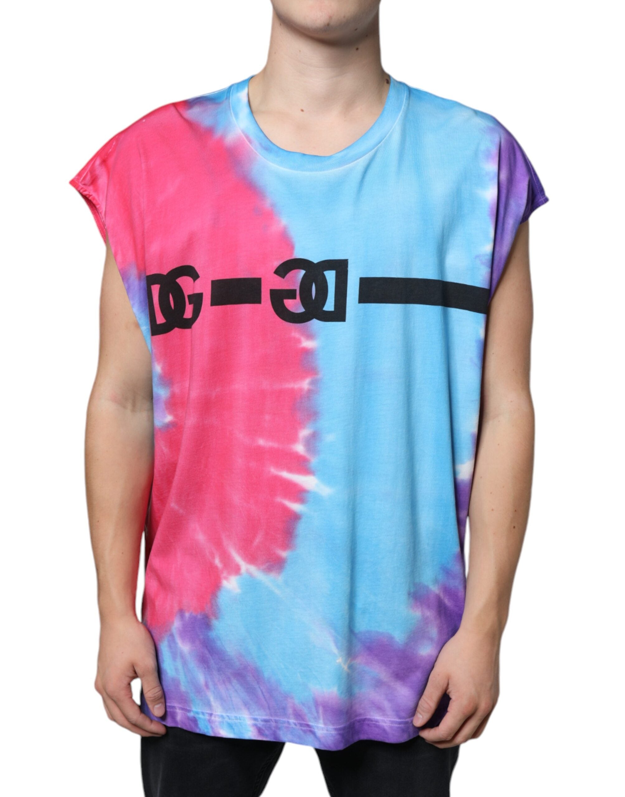 Dolce & Gabbana Multicolor Tie Dye Cotton Sleeveless T-shirt -   -  Dolce & Gabbana. Dolce & Gabbana Multicolor Tie Dye Cotton Sleeveless T-shirt -   -  Dolce & Gabbana.