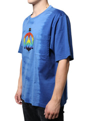 Dolce & Gabbana Blue Tie-Dye Peace Sign Cotton T-shirt -   -  Dolce & Gabbana.