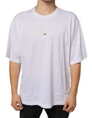 Dolce & Gabbana White Metal DG Logo Cotton Short Sleeves T-shirt -   -  Dolce & Gabbana.