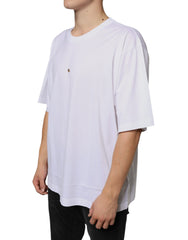 Dolce & Gabbana White Metal DG Logo Cotton Short Sleeves T-shirt -   -  Dolce & Gabbana.