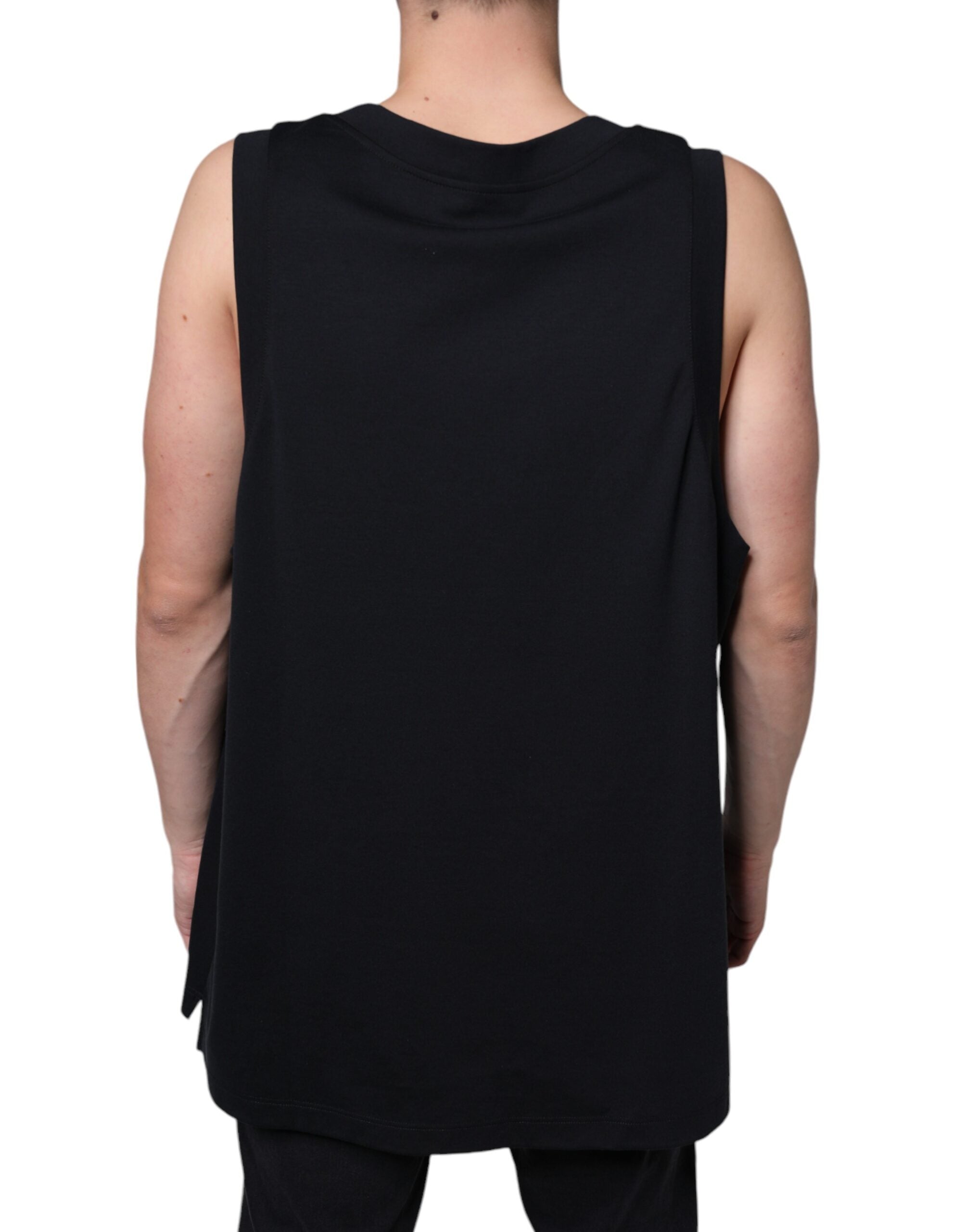 Dolce & Gabbana Black Cotton Born To Be Free Sleeveless T-shirt -   -  Dolce & Gabbana. Dolce & Gabbana Black Cotton Born To Be Free Sleeveless T-shirt -   -  Dolce & Gabbana.