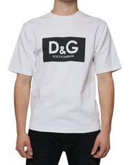 Dolce & Gabbana White Cotton DG Logo Print Casual T-shirt - - Dolce & Gabbana.