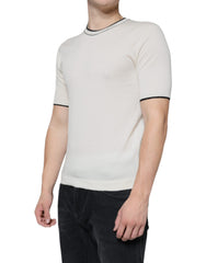 Dolce & Gabbana Off White Cashmere Short Sleeves T-shirt -   -  Dolce & Gabbana.