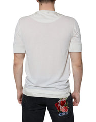 Dolce & Gabbana Off White Cotton Short Sleeves T-shirt -   -  Dolce & Gabbana.