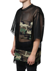 Dolce & Gabbana Black Mesh Camouflage Short Sleeves T-shirt -   -  Dolce & Gabbana.