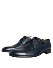 Dolce & Gabbana Navy Blue Leather Derby Dress Formal Shoes -   -  Dolce & Gabbana.
