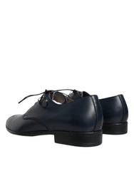 Dolce & Gabbana Navy Blue Leather Derby Dress Formal Shoes -   -  Dolce & Gabbana.