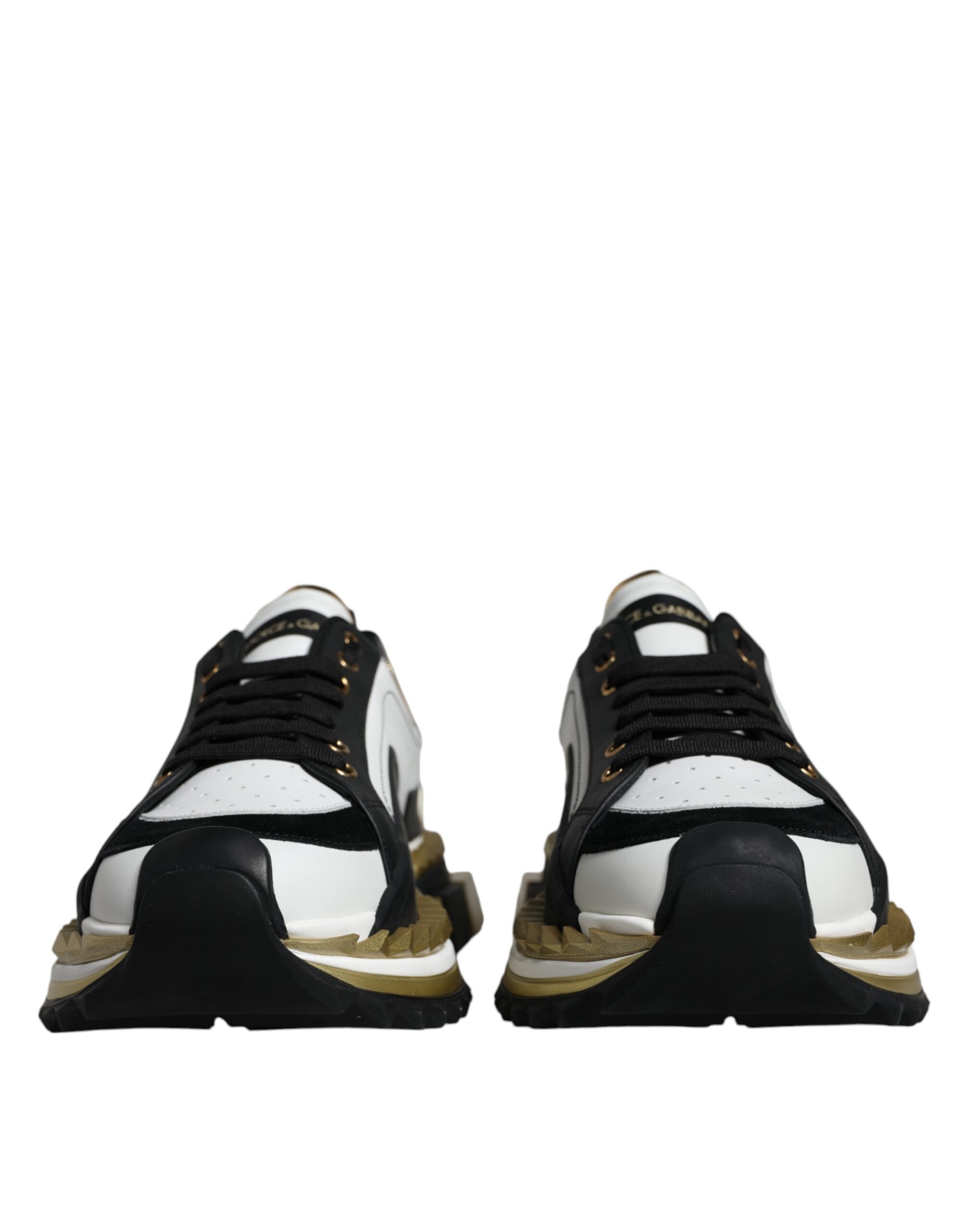 Dolce & Gabbana White Gold Black Leather SUPER KING Sneakers Shoes -   -  Dolce & Gabbana. Dolce & Gabbana White Gold Black Leather SUPER KING Sneakers Shoes -   -  Dolce & Gabbana.