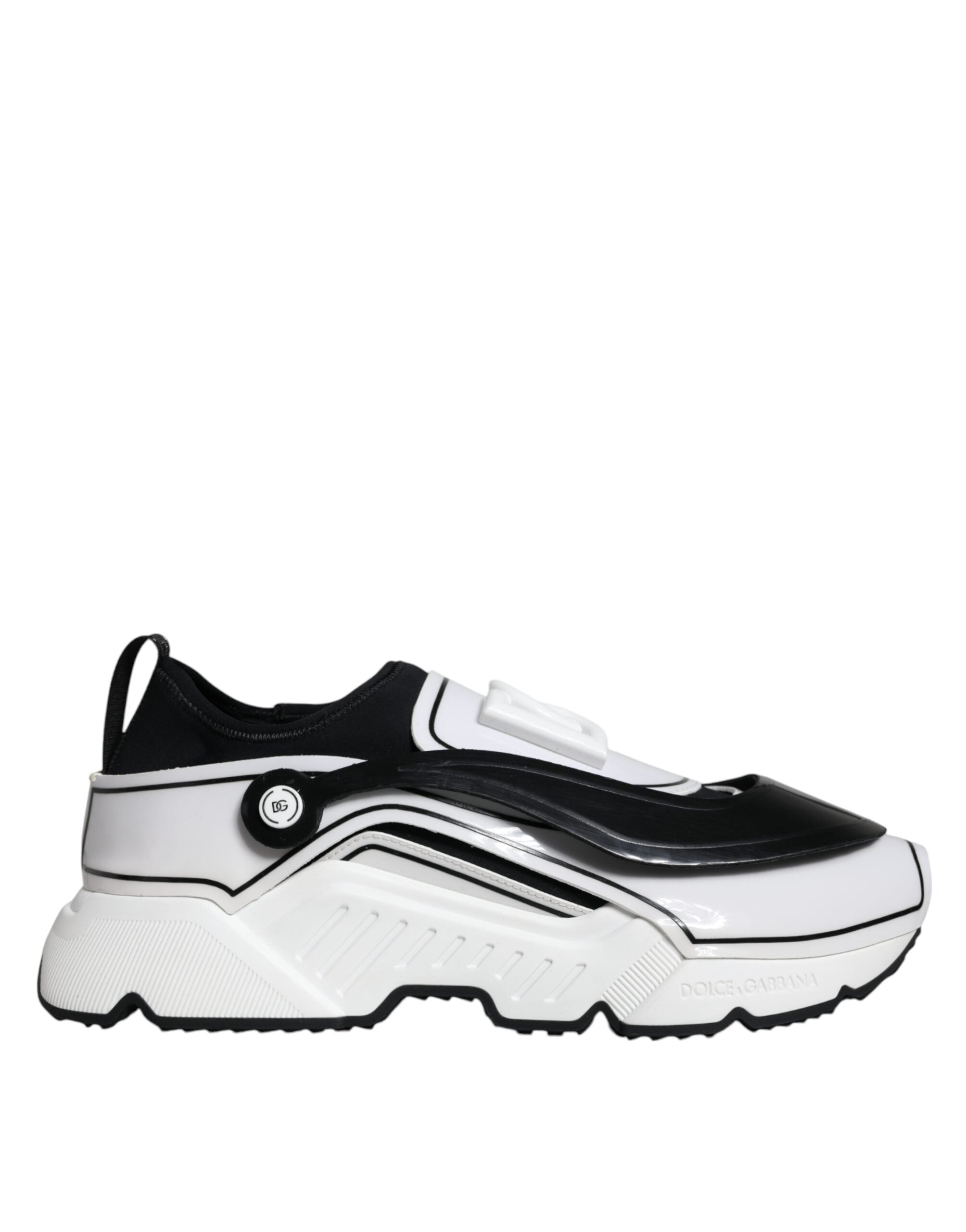 Dolce & Gabbana White Black Logo Plaque Daymaster Sneakers Shoes -   -  Dolce & Gabbana.